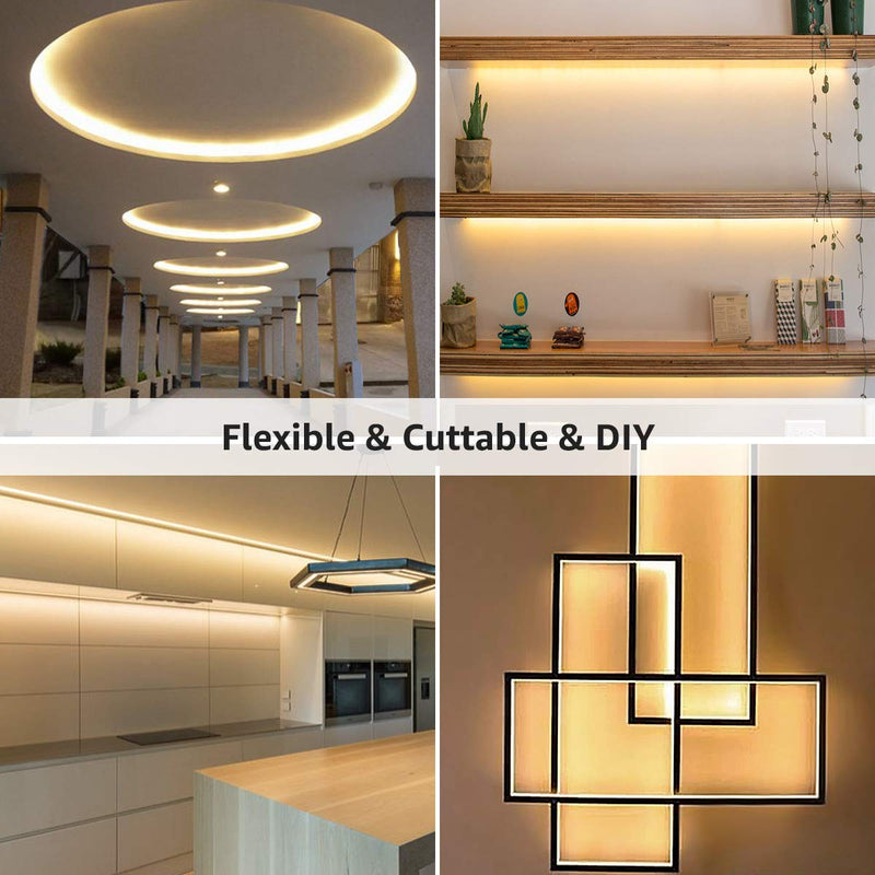 [AUSTRALIA] - LE LED Strip Light White, 16.4Ft Dimmable Vanity Lights, 3000K Super Bright LED Tape Lights, 300 LEDs SMD 2835, Strong 3M Adhesive, Suitable for Home, Kitchen, Under Cabinet, Bedroom, Warm White 