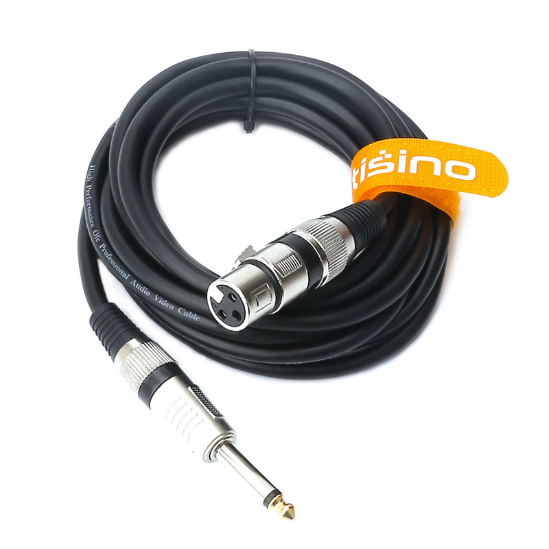 [AUSTRALIA] - TISINO Female XLR to 1/4 (6.35mm) TS Mono Jack Unbalanced Microphone Cable Mic Cord for Dynamic Microphone - 6.6 FT/2 Meters 6 feet 