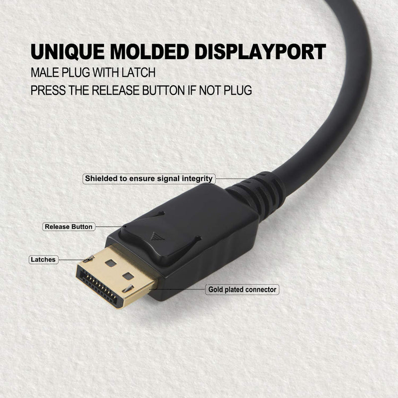 Active DP to HDMI Cable(DP1.2), CableCreation 6ft DisplayPort to HDMI,4K x 2K & 3D Audio&Video, Eyefinity Multi-Screen Support,1.8M / Black Active