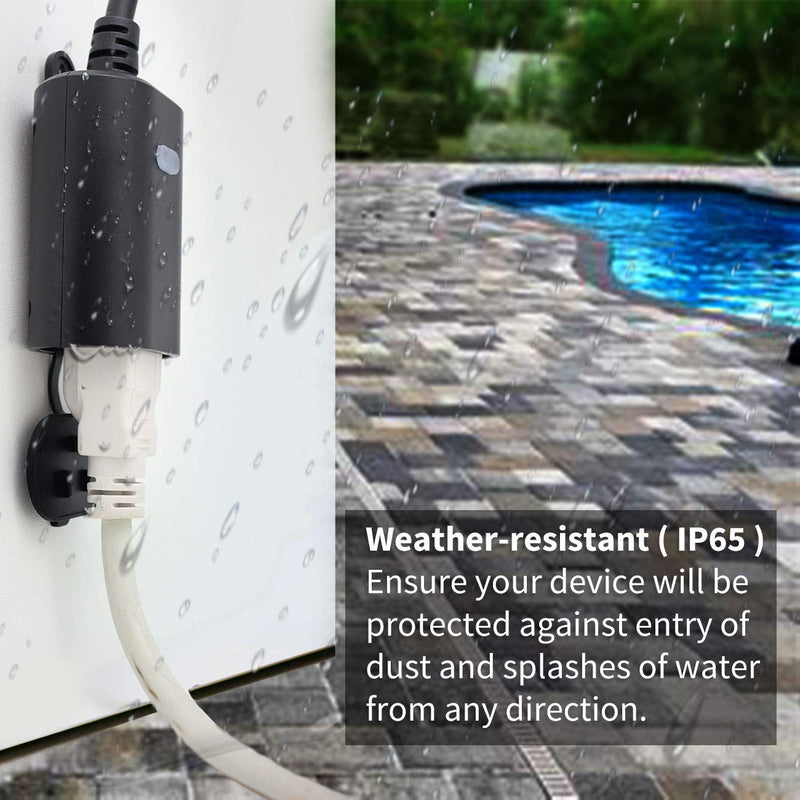 Minoston Z-Wave Plus Smart Plug, Outdoor On/Off Outlet Switch, ZWave Hub Required, Weather-Resistant, Built-in Repeater, Work with SmartThings, Wink, Alexa, Black(MP22Z) Outdoor Outlet