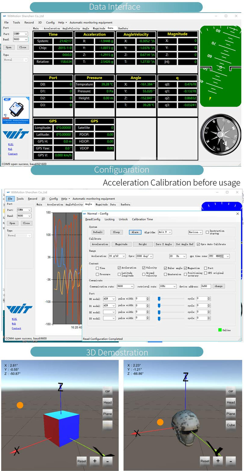 【SINDT-485 Modbus Accelerometer】High-Accuracy 200Hz MPU6050 3-Axis Acceleration+Gyro+Quaternion+2-Axis Angle(XY 0.05° Accuracy), IP67 Waterproof Tilt Sensor for Constructions Monitoring