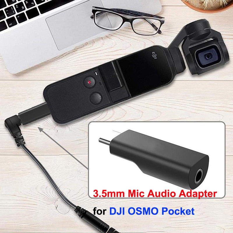 OSMO Pocket USB-C to 3.5mm Mic Microphone Audio Adapter Accessories Compatible with DJI OSMO Pocket