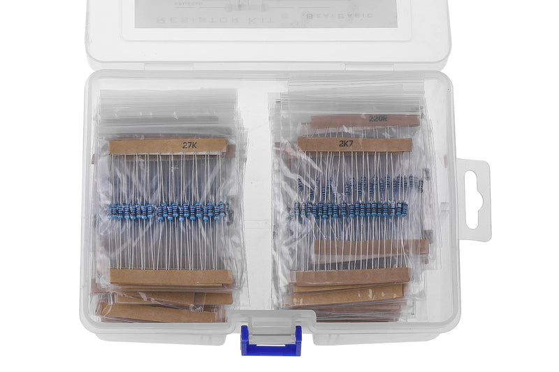 1460 Pcs 73 Values Resistor Kit 1 Ohm-1M Ohm with 1% 1/4W Metal Film Resistors Assortment