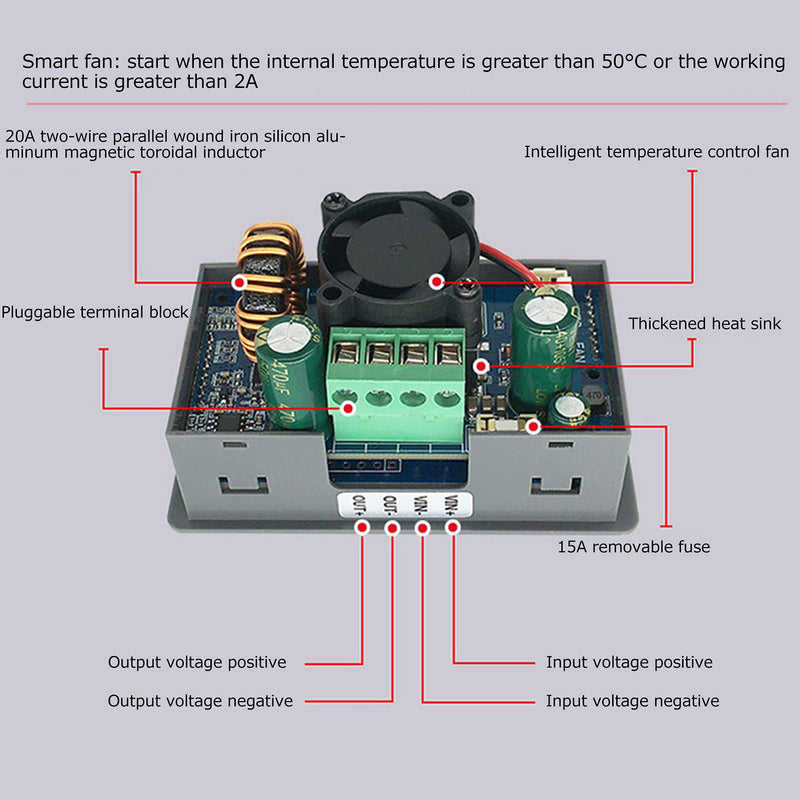 DC Power Supply Variable 50V 8A Adjustable Switching Regulated Power Supply with LED Display