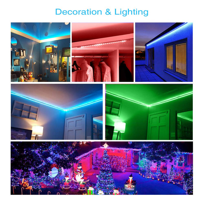 [AUSTRALIA] - Daybetter Led Strip Lights 16.4ft 5m 300 LEDs Flexible Color Changing RGB 3528 Led Strip Light Kit with Remote Controller and Power Supply for Bedroom, Home, Kitchen 