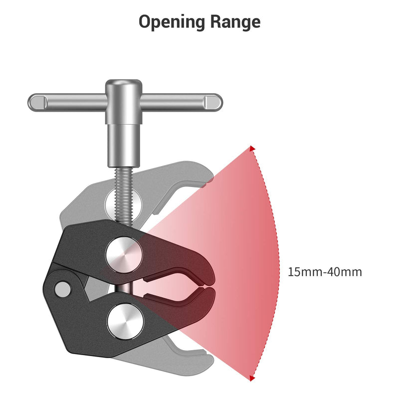 SMALLRIG Super Clamp with 1/4 and 3/8 Thread for Cameras, Lights, Umbrellas, Hooks, Shelves, Plate Glass, Cross Bars, etc - 735