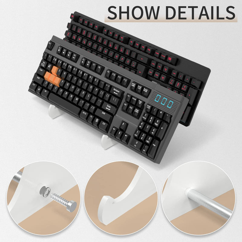 YIMAGUJRX RUNJRX Keyboard Stands 2-Tier, Mechanical Keyboard Acrylic Display Stand, White Acrylic Keyboard Stand, Holder Stand for Gaming Keyboards(1Pcs)