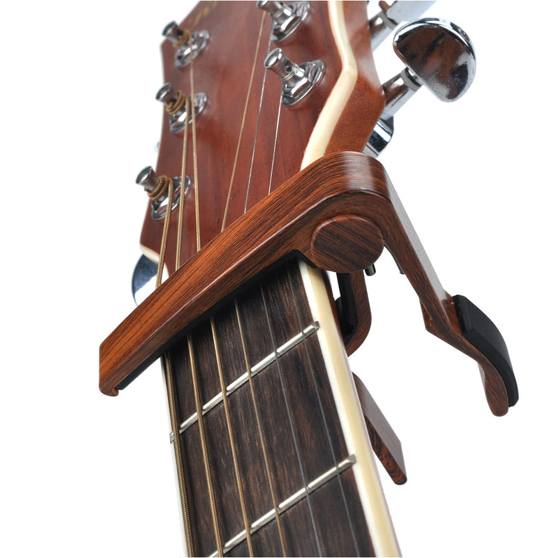 Guita Capo for Acoustic Electric Bass Guitars or Ukulele RoseWood Trigger Capo Guitar Clamp Guitar Clip Rosewood Color