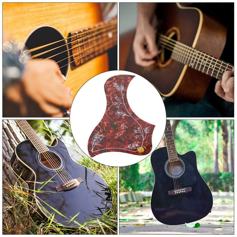 Acoustic Guitar Pickguard Flower Pattern Guitar Self Adhesive Anti-Scratch Sticker Guard Protective Plate Guitar Accessories Suit for 40/41/42 inch Guitar
