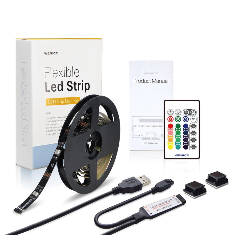 [AUSTRALIA] - LED Strip Lights 14.8ft for TV 55 to 70inch,WENICE tv Backlight Strip 4.5m with 24key IR Remote Multi Color-it is Longer 