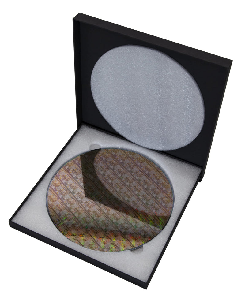 CPU Wafer Silicon Art, Double Side Polished Uncut Ic Si Wafer, Integrated Circuit Real Chip, Can Be Used As A Geek Toy, Gift, Viewing, Collection, Exhibition, Decoration Or Teaching, 8 in