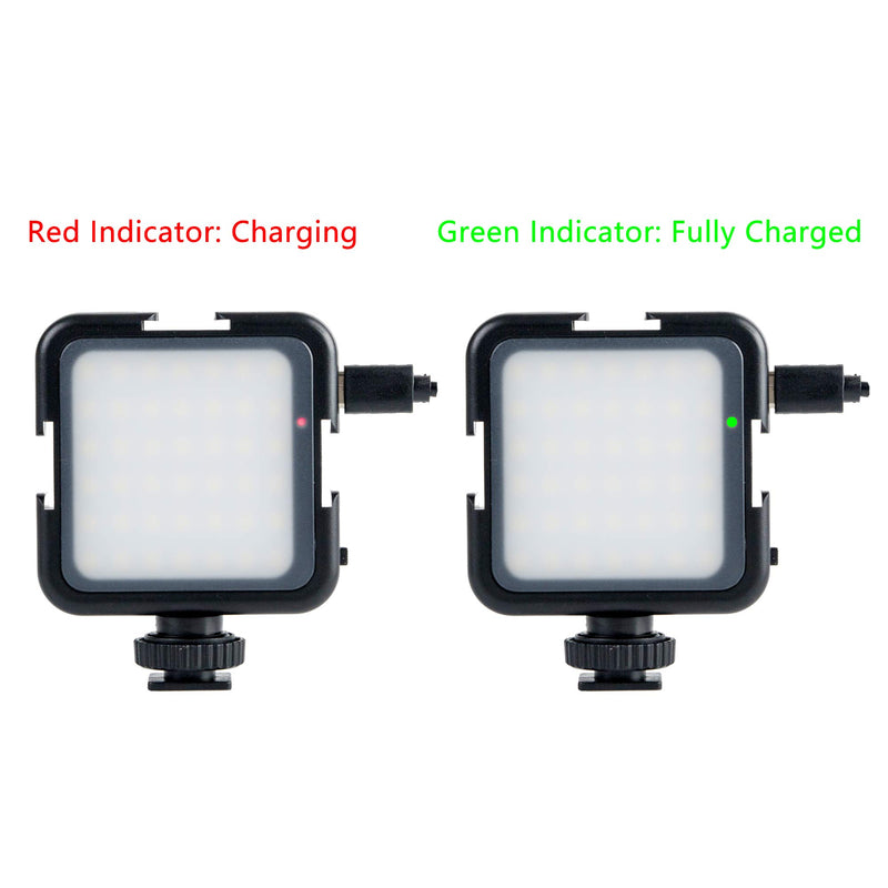 ELIVERN LED Camera Light, 42 LED Video Light, 2-Levels Adjustable, 2000 mAh Rechargeable Battery