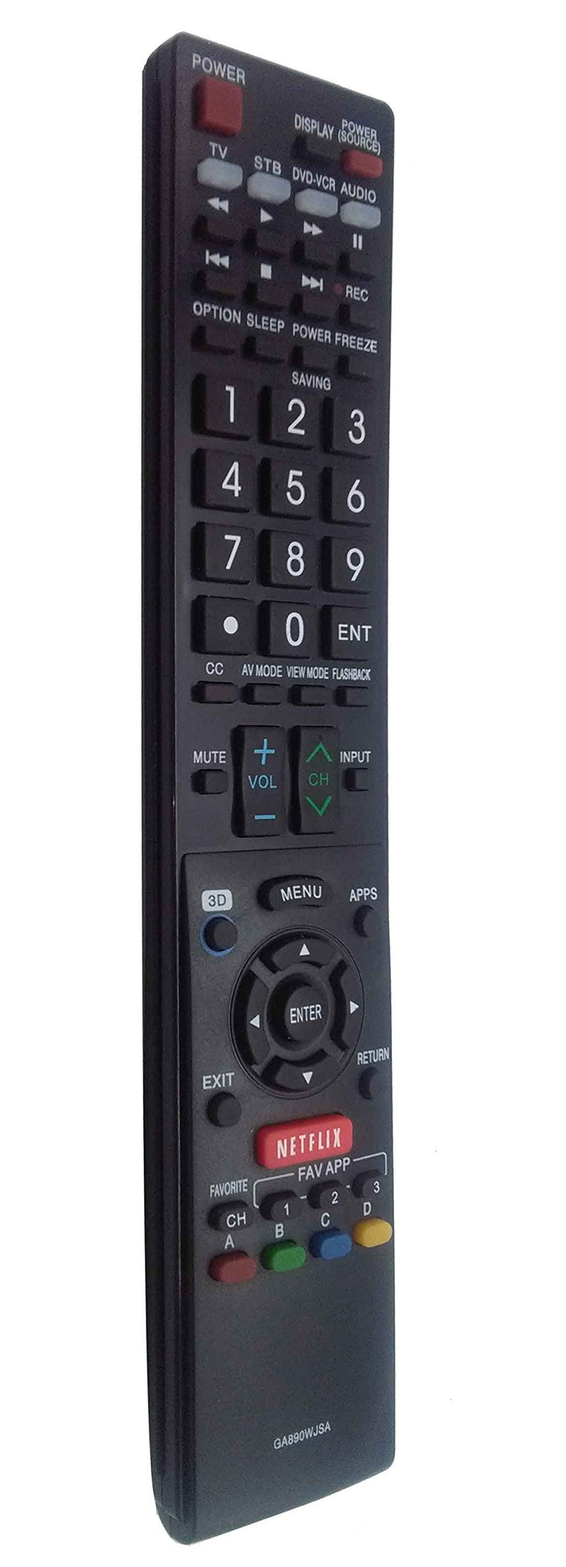 Vinabty New Replace Remote GA890WJSA fit for Sharp TV LC70C6500 LC70C6500U LC70C7500 LC70C7500U LC70LE640 LC70LE640U LC70LE650 LC70LE650U LC70LE750 LC70LE750U Sub GB004WJSA GA935WJSA GB005WJSA