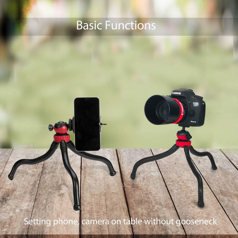 Phone Tripod, Gooseneck Flexible Tripod, Compatible with iPhone, Android Phone, DSLR Camera/GoPro - with Wireless Remote for Selfie, Video Recording.