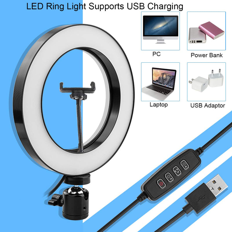 10" LED Ring Light with Tripod Stand & Remote Control & Phone Holder for YouTube Video/Live Stream/Makeup/Photography with 3 Light Modes & 10 Brightness Level for iPhone/Android