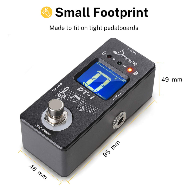 Donner DT-1 Guitar Chromatic Auto Pedal Tuner with LCD Display True Bypass