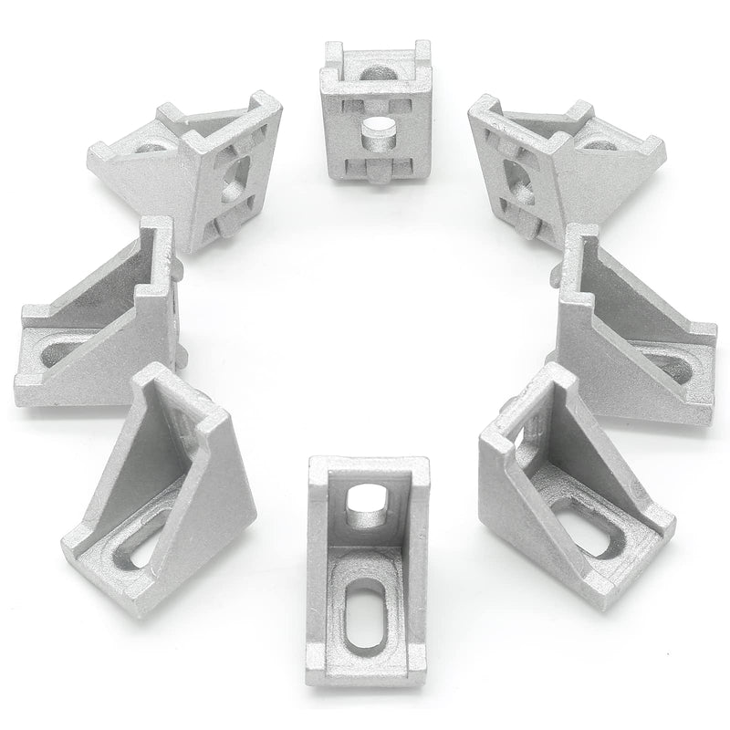 Qjaiune 20Pcs 2028 Inside Corner Bracket Gusset, Silver 20x28 Aluminum Extrusion Brackets, Aluminum L Bracket Connector for 2020 Series Aluminum Extrusion Profile with Slot 6mm 2028 Seriess, Bracket Only