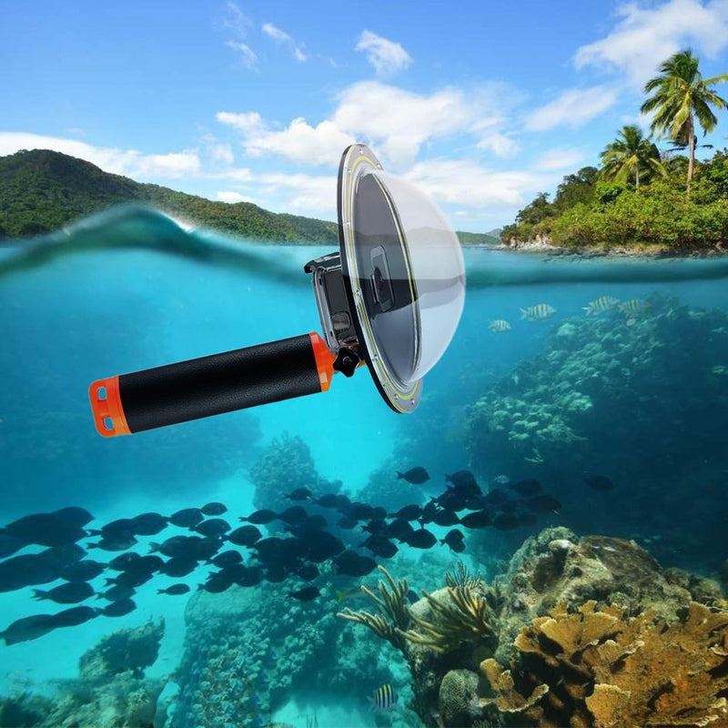 [AUSTRALIA] - Suptig Dome Port Lens Compatible for GoPro Hero 7 Black Hero 6 Black Hero 5 with Waterproof Housing Case and Handheld Floating Bar Diving Snorkeling Underwater Photography 