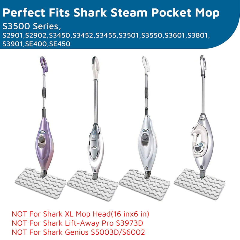 F Flammi 2 Pack Replacement Steam Mop Pads Microfiber Scrub for Shark Steam Pocket Mop S3500 Series S3501 S3601 S3550 S3801 S3901 SE450 S3601D S3901D Grey