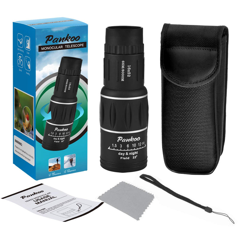 [AUSTRALIA] - Pankoo 16X52 Monocular Telescope, High Power Prism Compact Monoculars for Adults Kids HD Monocular Scope for Bird Watching Hunting Hiking Concert Travelling 