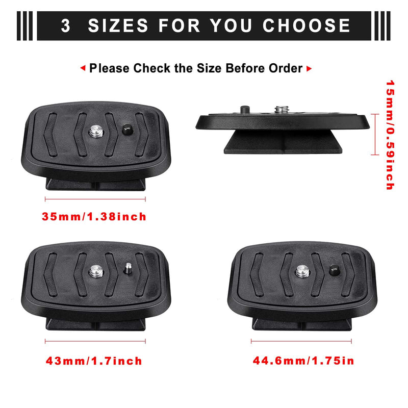 2 Pieces Tripod Quick Release Plate Tripod Adapter Mount Camera Tripod Adapter Plate Parts for Tripods and Cameras Tripod Mount QB-4W (43 x 43 mm/ 1.7 x 1.7 Inch) 43 x 43 mm/ 1.7 x 1.7 Inch