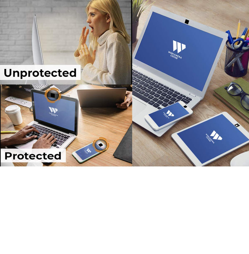 Webcam Cover Black 6 Pack, NanoTech Reusable Adhesive Protection and Security for Laptops, Smartphones, Tablets, Desktop - Works Safely on Any Electronics Surface - Protect Your Privacy