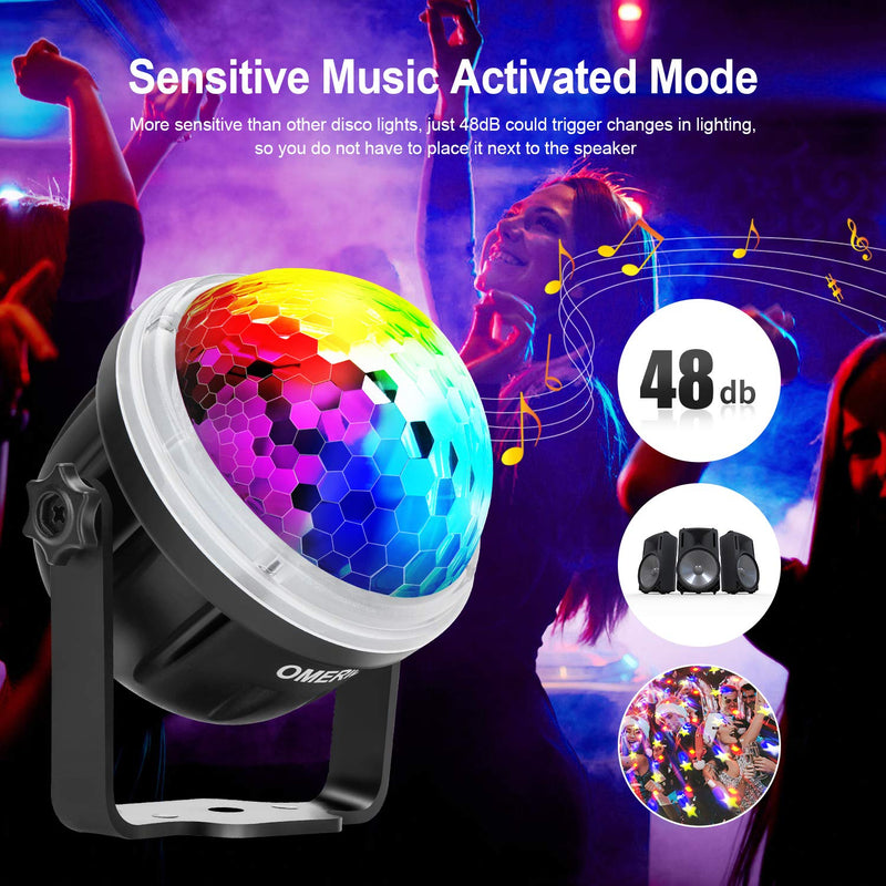 [AUSTRALIA] - OMERIL Party Lights Disco Ball, USB Powered 11 RGBY Color Disco Lights Sound Activated Strobe Light with Remote Control DJ Lights for Home Room Parties Birthday Bar Karaoke Xmas Wedding Show Club 