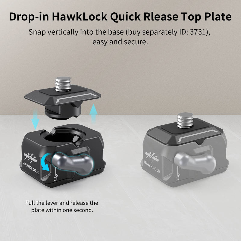 [AUSTRALIA] - SmallRig HawkLock Mini Universal Quick Release Plate, Quick Release Top Plate with 1/4"-20 Screw, Fits for Canon DSLR Camera Cage, Monitor, LED Light - 3730 QR Top Plate 