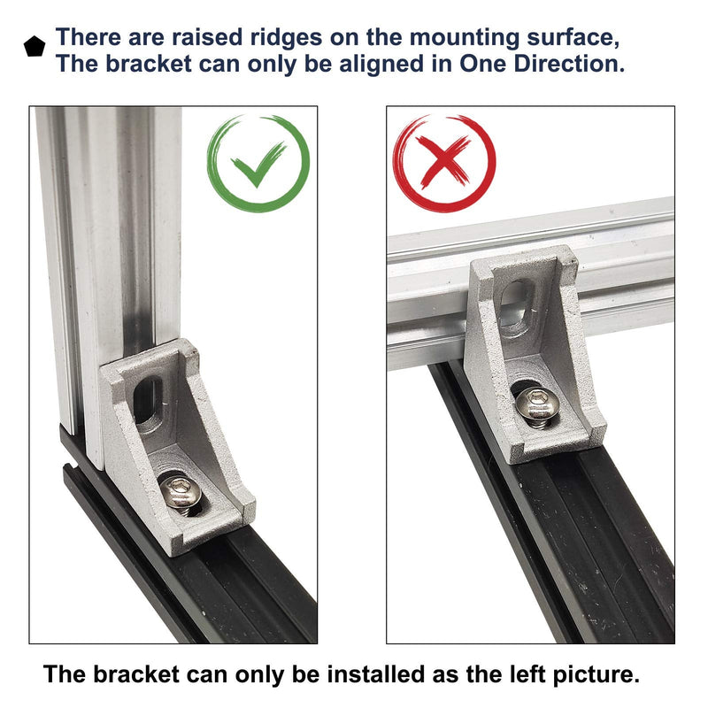 3030 Series Aluminum Profile Connector Set, 20pcs Corner Bracket, 40pcs M6 T Nuts and M6X10 Hex Screw Bolt for 30S 30X30 Aluminum Extrusion Profiles Rail Accessories