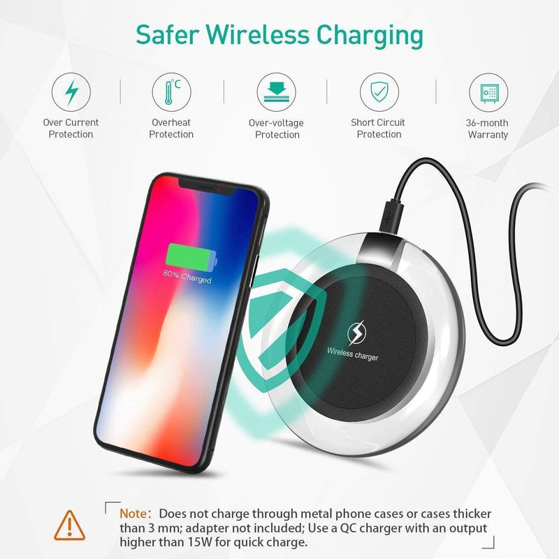 2019 Updated Wireless Charger Qi Wireless Charger Pad Compatible with ¡Phone Xs MAX XR X 8 8 Plus 7 7 Plus 6s 6s Plus 6 6 Plus and More 2