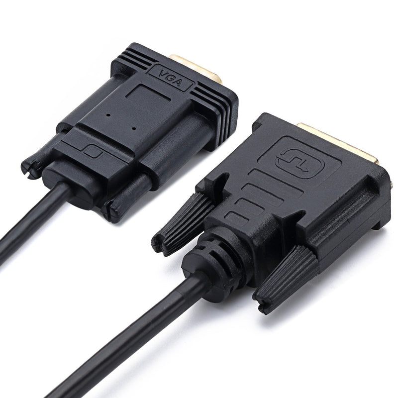 CABLEDECONN Active DVI to VGA, 6FT DVI 24+1 DVI-D M to VGA Male with Chip Active Adapter Converter Cable for PC DVD Monitor HDTV
