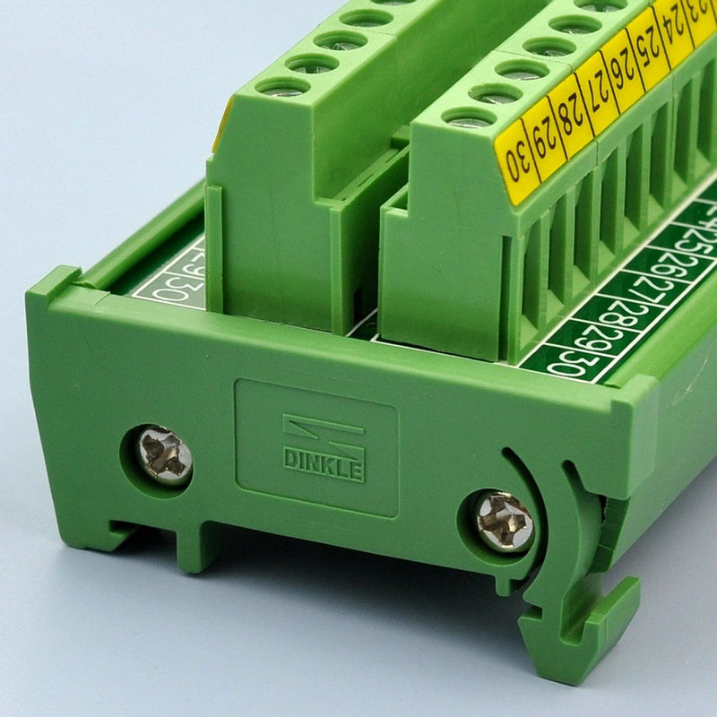 Electronics-Salon DIN Rail Mount 30 Position 24A / 400V Screw Terminal Block Distribution Module.