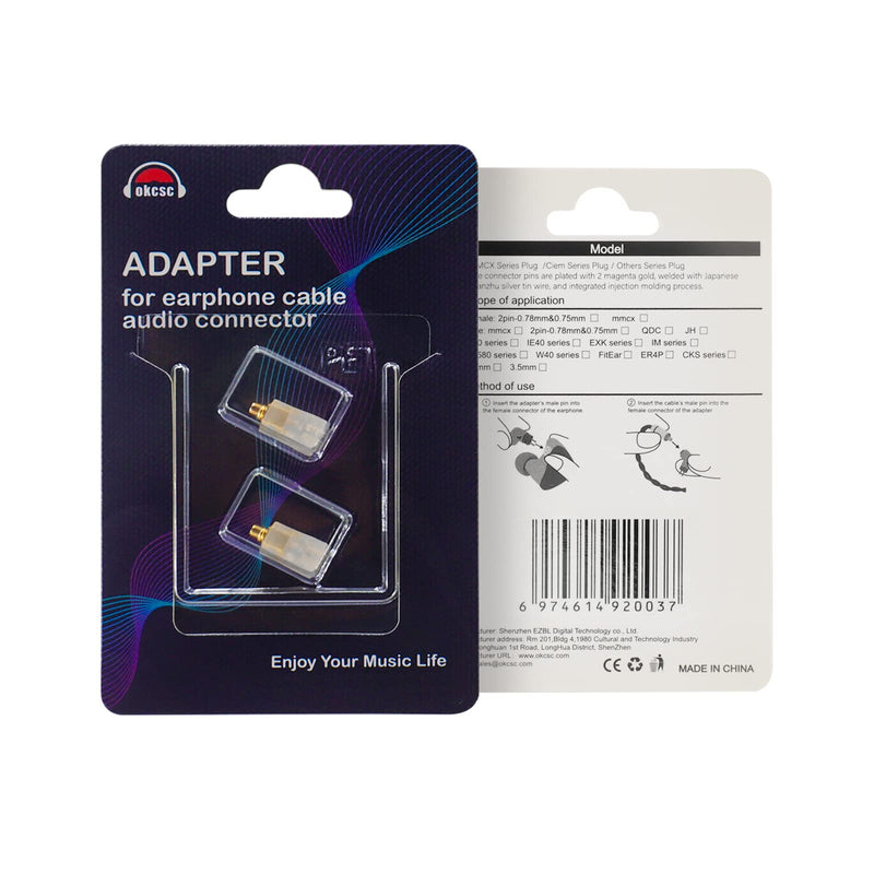 [AUSTRALIA] - OKCSC MMCX Cable to IE40Pro(Earphone Side) Adapter Work for MMCX Cable Connected to SENNHEISER IE40 PRO IE 100 Pro Single Plug Earbuds Adapter Black 