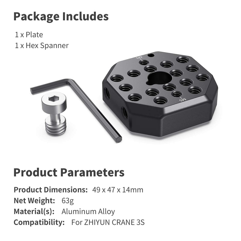 SmallRig Mounting Plate for ZHIYUN Crane 3S Handheld Stabilizer 2854