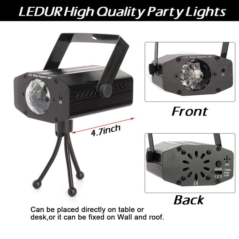 [AUSTRALIA] - LEDUR Water Ripples lights Projector, Sound Activated Party Lights LED Stage Lights Strobe Light Disco DJ Clubs Bar Party Lights 7 Colors with Remote Control (Full color- 3) LED Water Ripples lights-1 