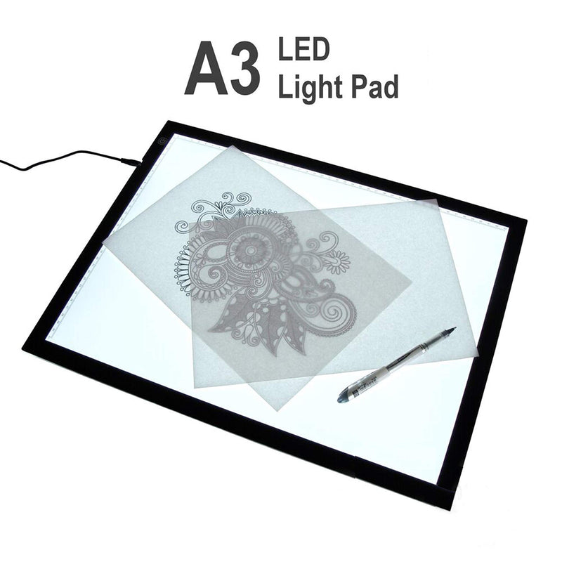 A3 Ultra-Thin Portable LED tracing Light Box Dimmable Brightness LED Art Tracing Pad for Artist Drawing Sketching Animation Stencilling and 5d Diamond Painting (Black, A3) Black