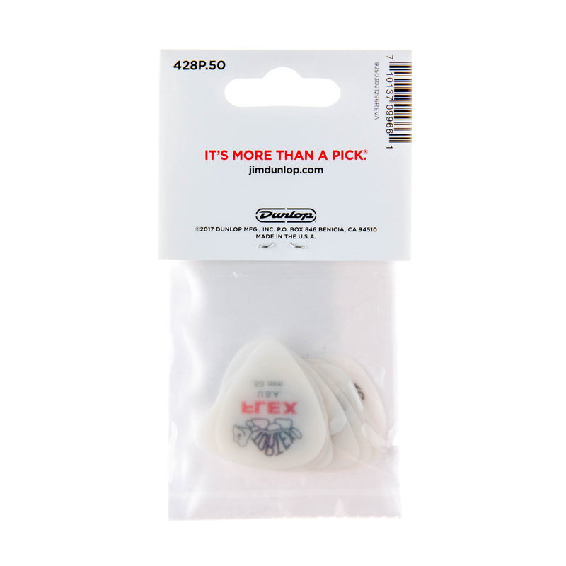 Jim Dunlop Dunlop Tortex Flex Standard .50mm Red Guitar Pick - 12 Pack (428P.50) .50mm | White