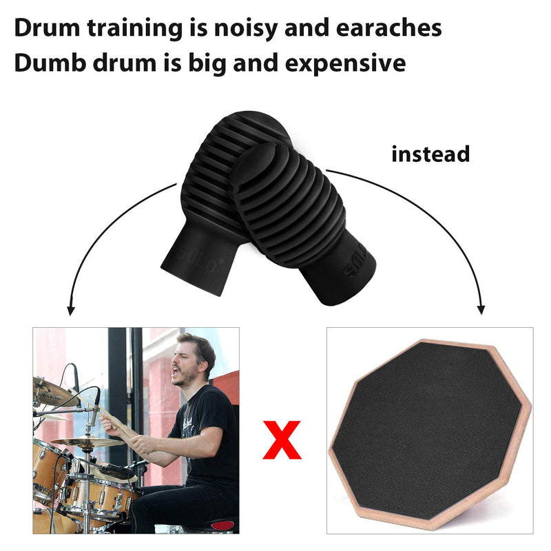 8 Pieces Drum Mute Drumstick Silent Tip Drum Dampener Accessory Rubber Practice Percussion Tips Mute Replacement Drum Practice Tips (Black) Black