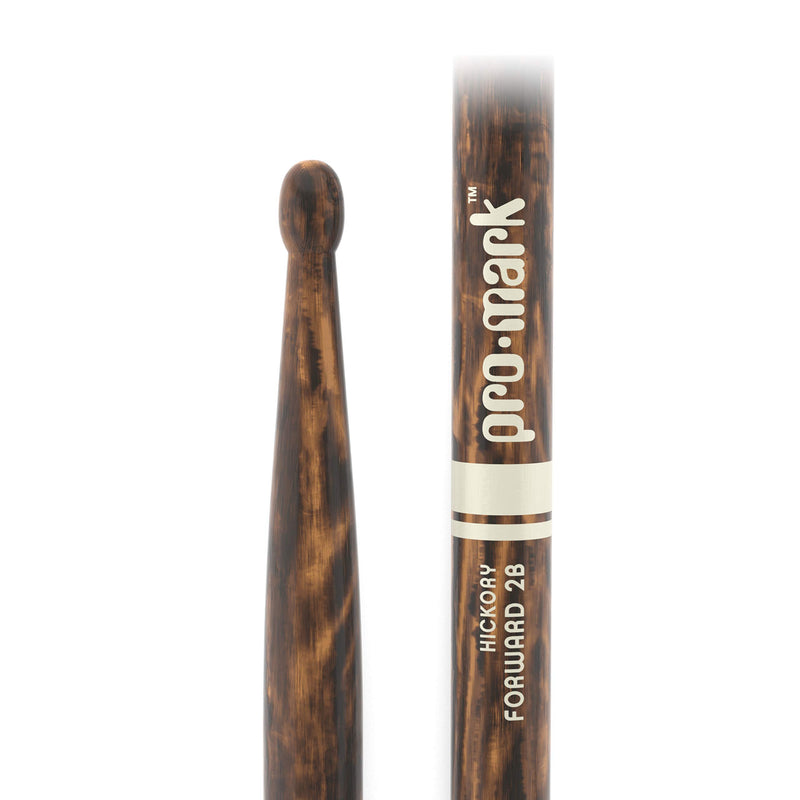 ProMark Classic Forward 2B FireGrain Hickory Drumsticks, Oval Wood Tip, One Pair Classic, Forward 2B