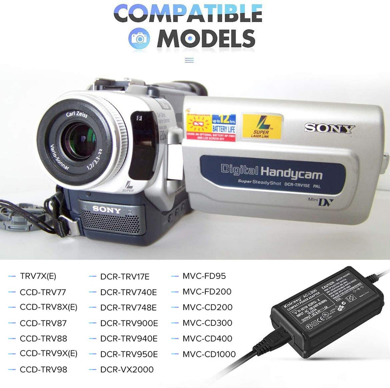 Charger for Sony AC-L100 AC-L15 AC-L10 AC-15A AC-L10A, MVC-FD DSC-S30 F707 F717 F828 DCR-TRV DCR-DVD100 DVD101 DVD200 DVD201 DVD300 DVD301 Handycam Camcorder