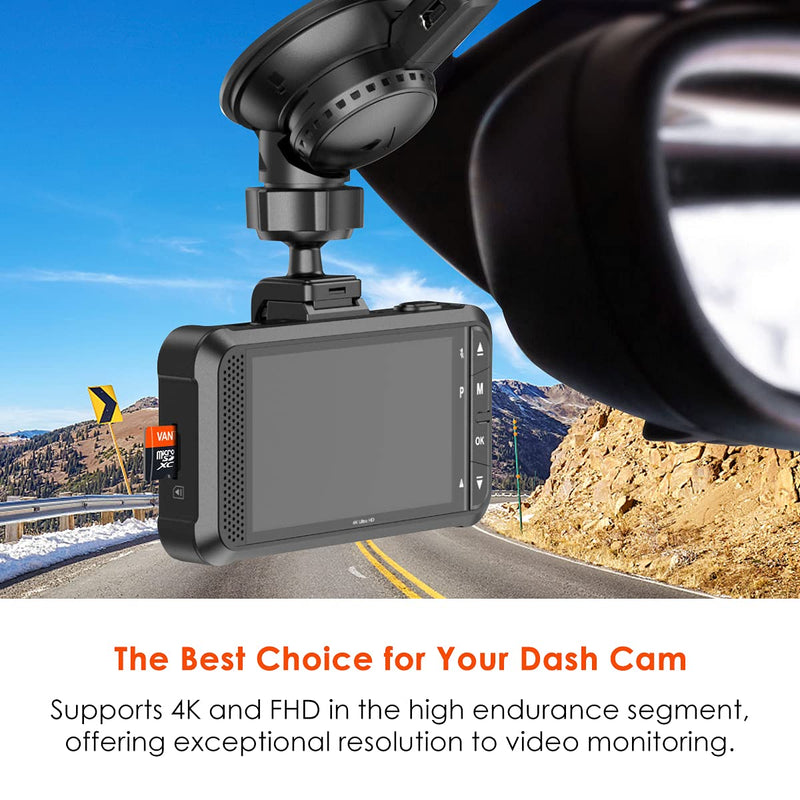 Vantrue 128GB U3 microSDXC UHS-I 4K UHD Video Monitoring Memory Card with Adapter for Dash Cams, Body Cams, Action Camera, Other Surveillance & Security Cams Vantrue 128GB microSD Card