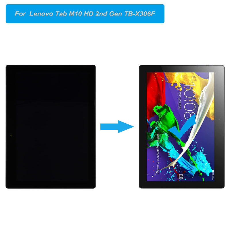 E-yiiviil LCD Digital Display Compatible with Lenovo Tab M10 HD 2nd Gen TB-X306F,TB-X306X,TB-X306V 10.1" LCD Display Touch Screen Assembly with Tools