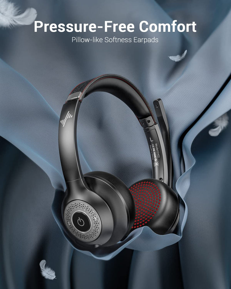 [AUSTRALIA] - Wireless Headset with AI Noise Cancelling Microphone Bluetooth Headset - Bluetooth V5.2 Headphones with USB Dongle & Mic Mute for Computer/Laptop/PC/iPhone/Android/Cell Phones/Zoom/Ms Teams/Skype 