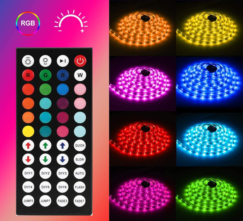 [AUSTRALIA] - LED Light Strip 50ft ZCPlus RGB 15M Super Long Flexible Tape Lights 5050 SMD 450 LEDs Non Waterproof Rope Light with 44 Keys Wireless Controller and 24V Power Supply for Room Kitchen Party TV Deco 