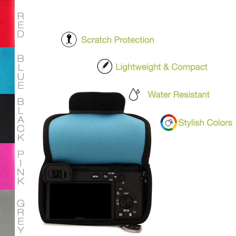 [AUSTRALIA] - MegaGear Ultra Light Neoprene Camera Case Compatible with Sony Alpha A6600 (18-135mm) Blue 