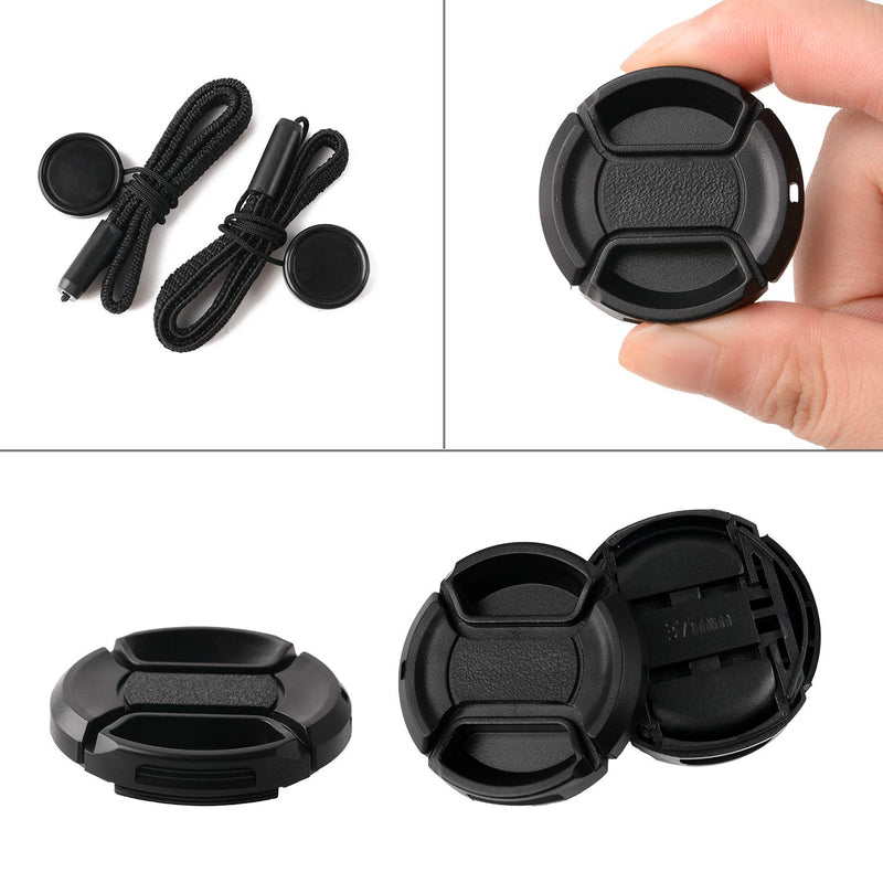 ZZJMCH 2 Pack 37mm Center Pinch Front Lens Cap Compatible with Olympus Panasonic Canon Nikon and Other Brand of Lenses with 37mm Filter Thread, Replaces Olympus LC-37B Front Lens Cap