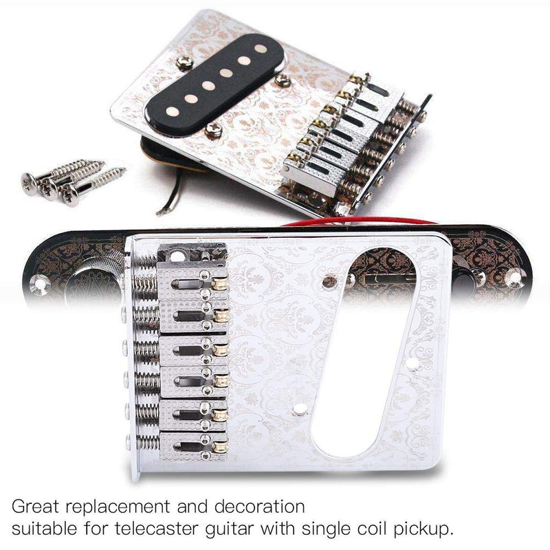 Guitar Bridge Zinc Alloy Guitar Roller Bridge Professional 6 String Saddle Bridge Plate for TL Telecaster Guitar Single Coil Pickup Hole