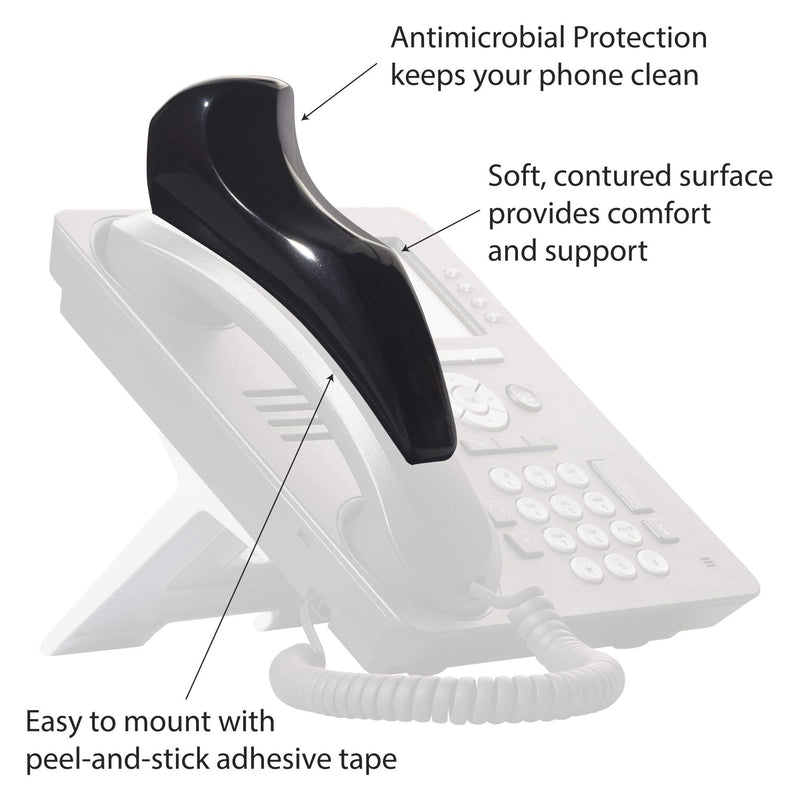 Softalk II Antibacterial Black Phone Shoulder Rest | Landline Telephone Accessory (00801M)