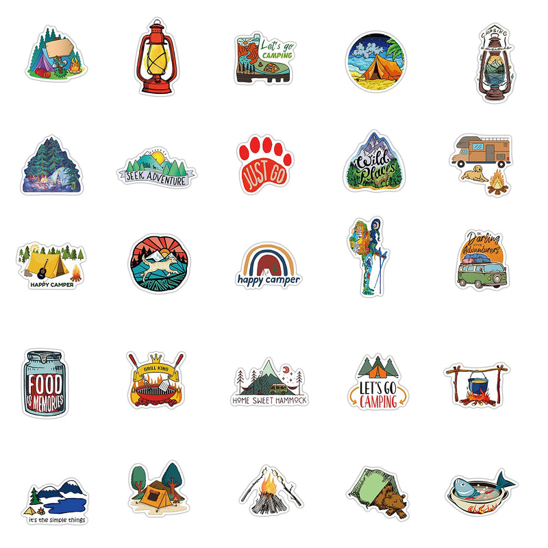 Adventure Stickers Outdoor Exercise Mountaineering Camping Stickers 50PCS Laptop Vinyl Sticker Water Bottle Car Bumper Skateboard Luggage Graffiti Decals for Adult Teens Adventurer (Adventure) Adventure