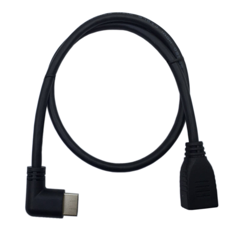 [AUSTRALIA] - Cerrxian 0.6m High Speed HDMI 2.0 HDMI Right Angle Male to HDMI Female Short Cable Ultra HD 4k x 2k HDMI Cable Supports Ethernet, 3D, 4K and Audio for TVs, Laptops(Black) (rm-sf) 0.6m right male-straight female 